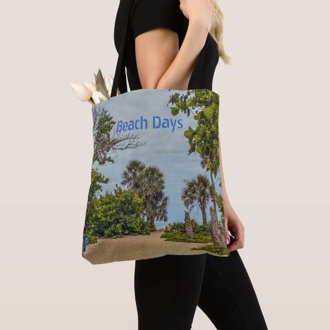 Beach Days, Overcast, Beach Welcome  Tote Bag (Close Up)