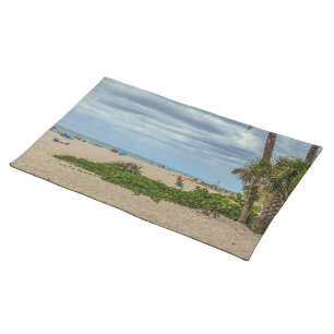 Beach Days, Overcast, Green Vines Alligator Cloth Placemat