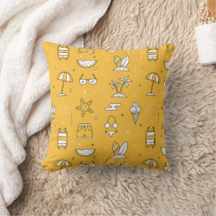Beach Days Summer Throw Pillow