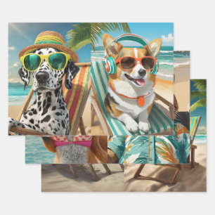 Beach Days, Sunshine & Animal Friends Wrapping Paper Sheets