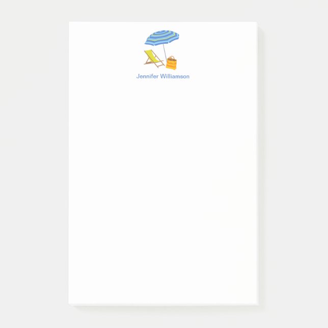 Beach Days Tropical Umbrella Chair Summer Custom  Post-it Notes (Front)