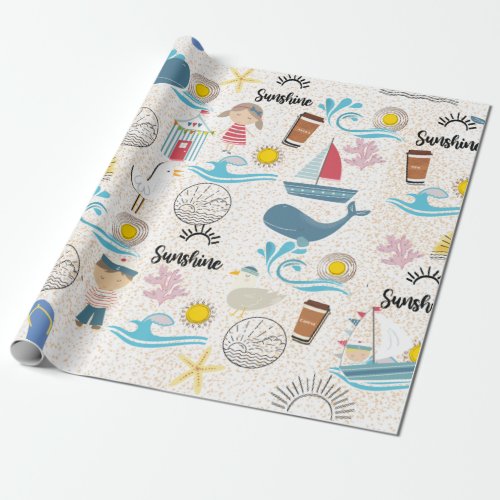 beach days wrapping paper