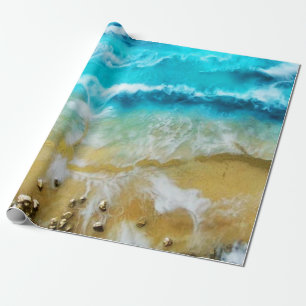 Beach decoupage wrapping paper