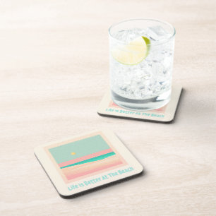 Beach design beverage coaster