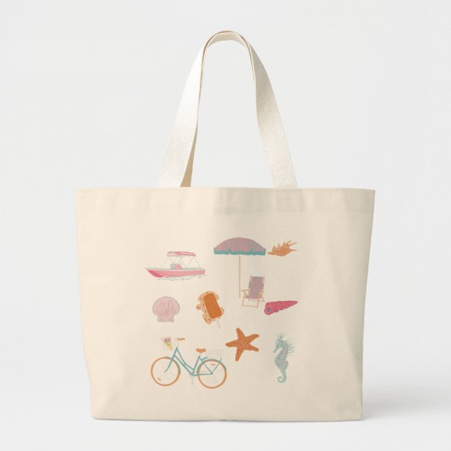 Beach Design Colorful Tote  (Front)