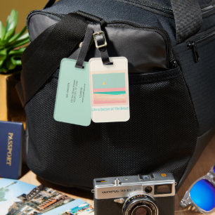 Beach design luggage tag