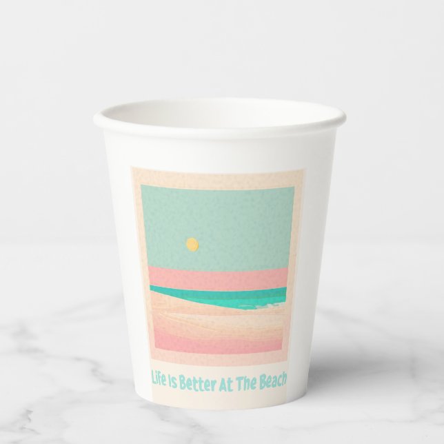 Beach design  paper cups (Front)