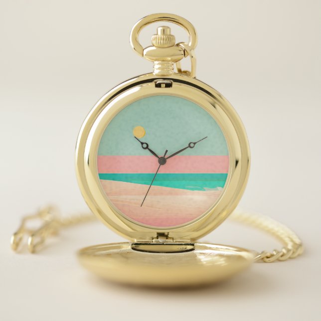 Beach design  pocket watch (Inside)
