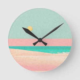Beach design round clock