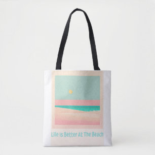 Beach design tote bag