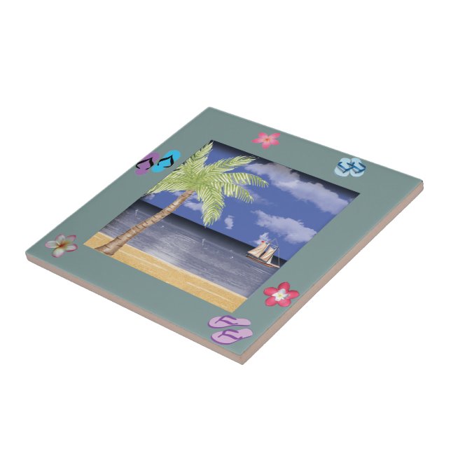 Beach Designed  Tile (Side)