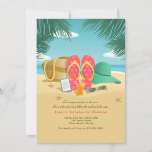 Beach Destination Bachelorette Party Invitations