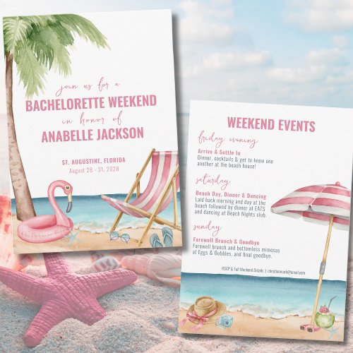 Beach Destination Bachelorette Weekend Invitation