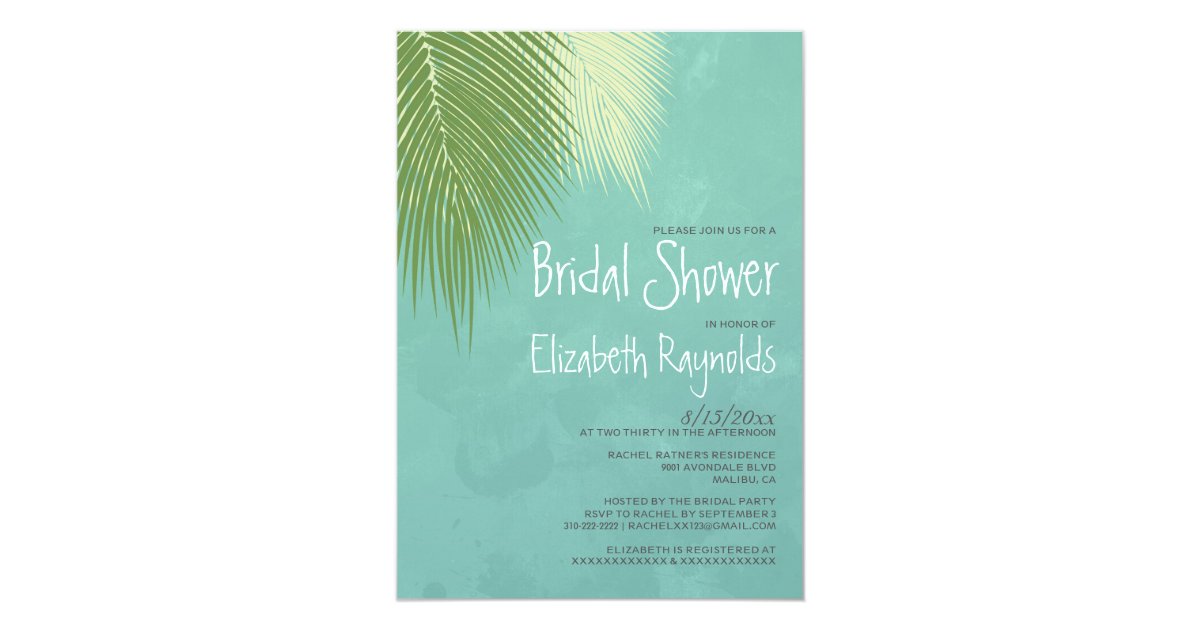 Beach Destination Bridal Shower Invitations