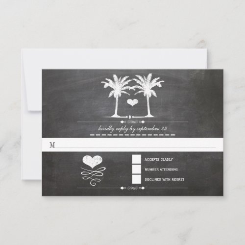 Beach Destination Chalkboard Typography RSVP