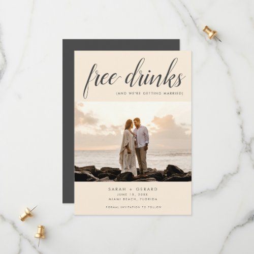 Beach Destination Elegant Photo Wedding Save The Date