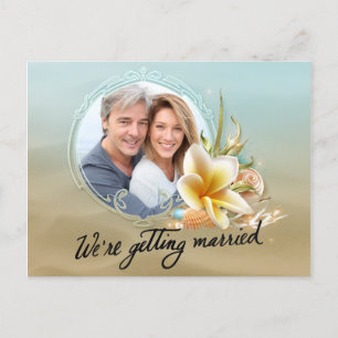 Beach Destination Photo Save the Date Announcement Postcard