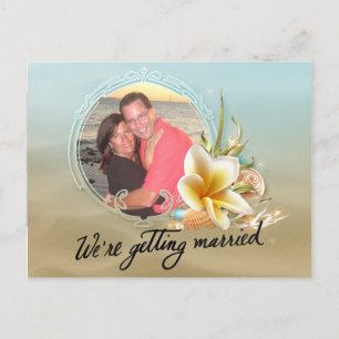 Beach Destination Photo Save the Date Announcement Postcard