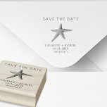 Beach destination starfish wedding save the date rubber stamp<br><div class="desc">Stamp your wedding save the date stationery with this personalized signature rubber stamp with your wedding details and a chic big starfish.          Personalize with your text and name!                Suitable for summer by the sea,  ocean,  beach,  tropical Hawaiian,  underwater destination weddings.</div>