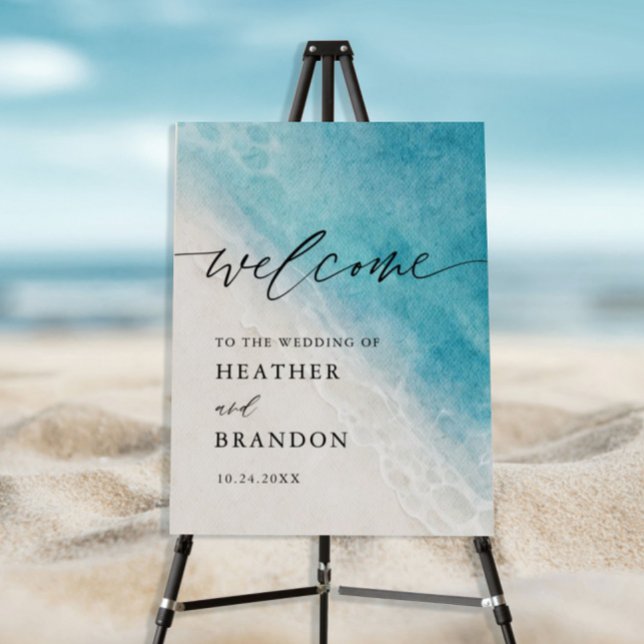 Beach Destination Summer Wedding Welcome Foam Board (Creator Uploaded)