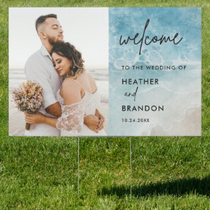 Beach Destination Summer Wedding Welcome Yard Sign
