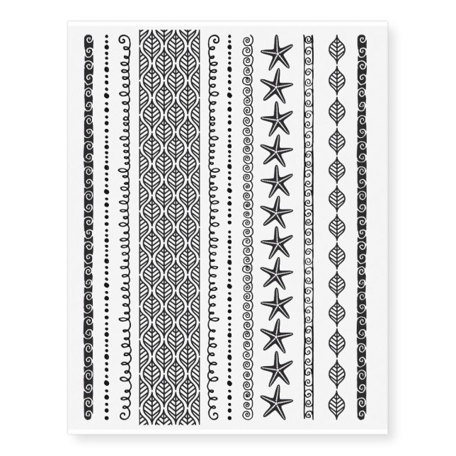 Beach Destination Temporary Tattoos (Front)