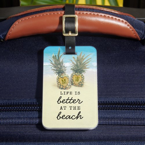 Beach Destination Tropical Pineapple Bag Attention Luggage Tag