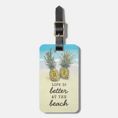 Beach Destination Tropical Pineapple Bag Attention Luggage Tag