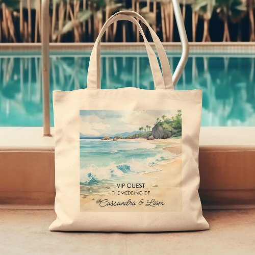 Beach Destination Wedding Favor Gift or Welcome Tote Bag