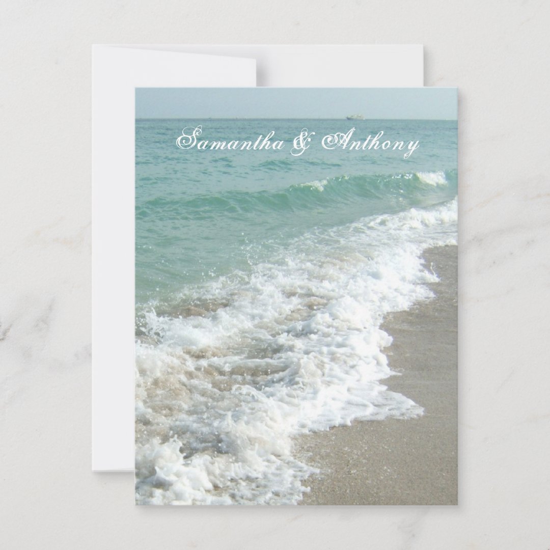 Beach Destination Wedding Invitation, Foaming Surf Invitation Zazzle