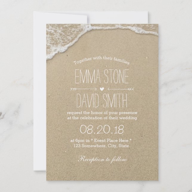 Beach Destination Wedding Invitations (Front)