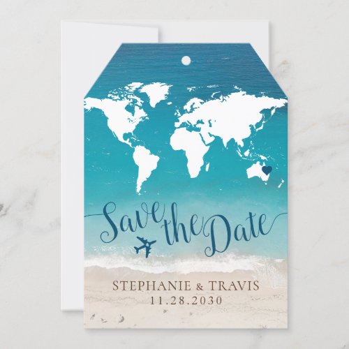 Beach Destination Wedding Luggage Tag