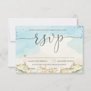 Beach Destination Wedding Meal Choice RSVP Card