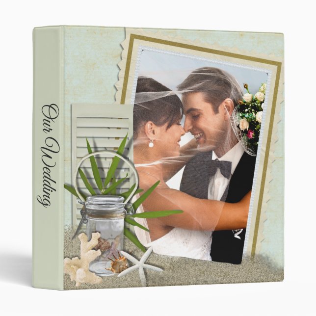 Beach Destination Wedding  Photo Album Binder (Front/Spine)