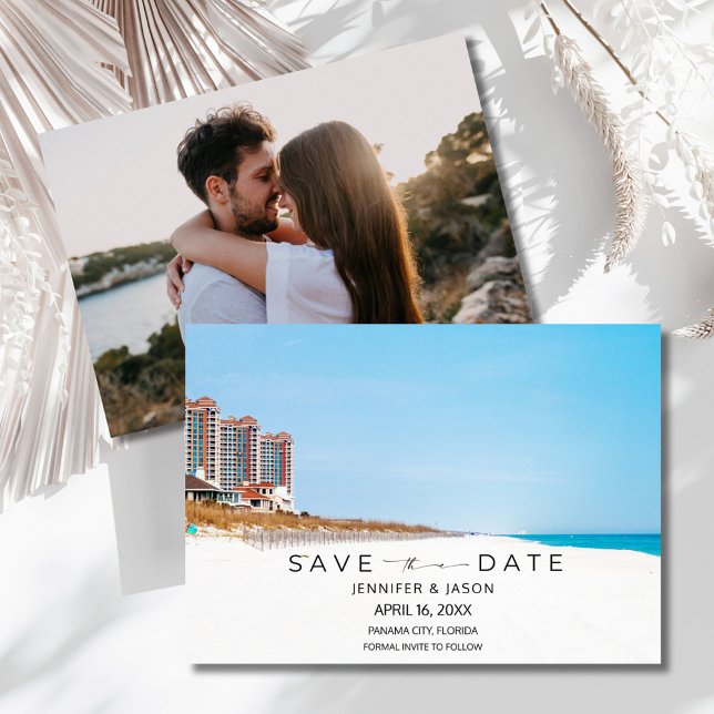 Beach Destination Wedding Photo Save the Date (Beach Destination Wedding Photo Save the Date)