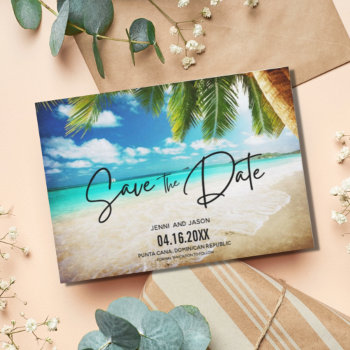 Beach Destination Wedding Photo Save The Date by stylelily at Zazzle