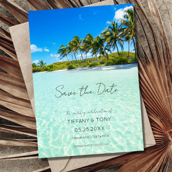 Beach Destination Wedding Photo Save The Date by TropicalPapers at Zazzle
