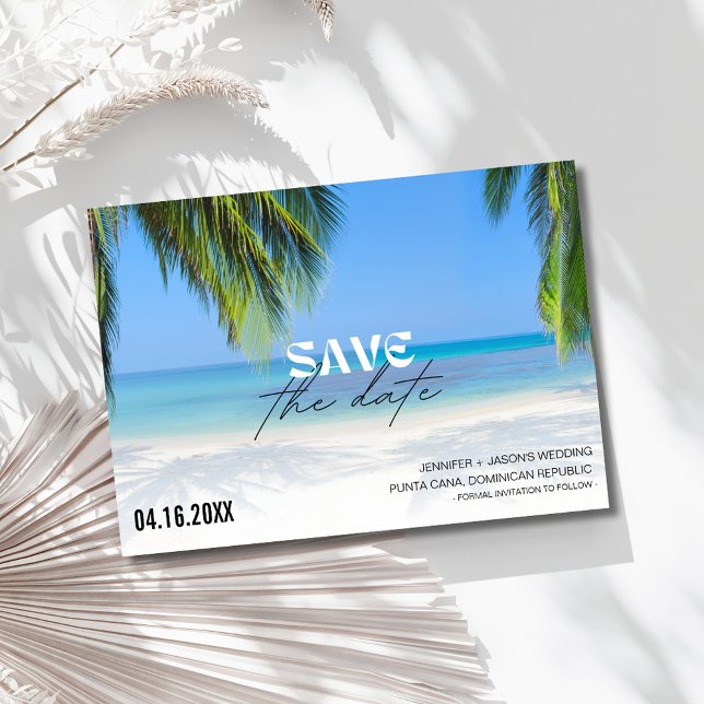 Beach Destination Wedding Photo Save The Date (Beach Destination Wedding Photo Save The Date)