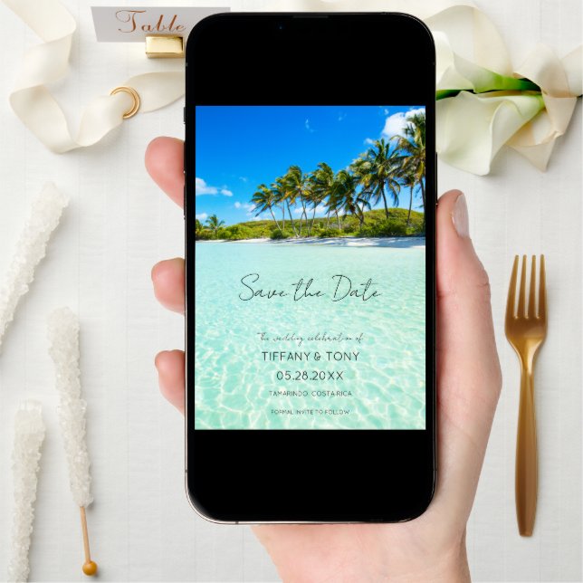 Beach Destination Wedding Photo Save the Date (Front Digital)