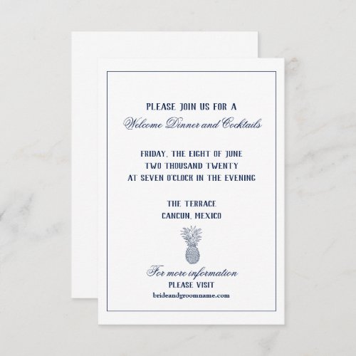 Beach Destination Wedding Rehearsal Dinner Invite