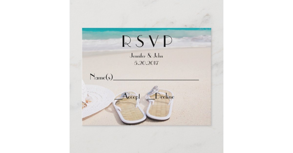 Beach Destination Wedding RSVP Cards | Zazzle