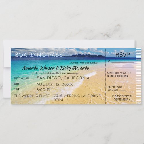 Beach Destination Wedding RSVP Invitation