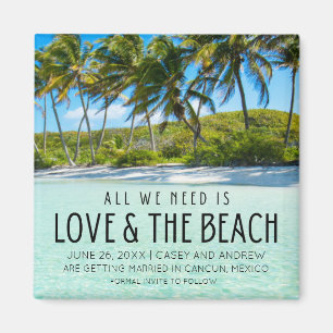 Beach Destination Wedding Save Date Magnet