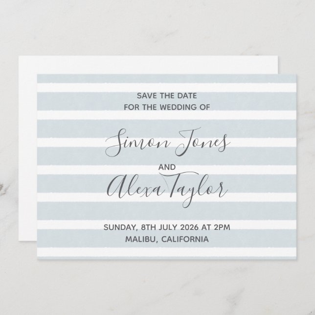 Beach destination wedding save the date (Front/Back)