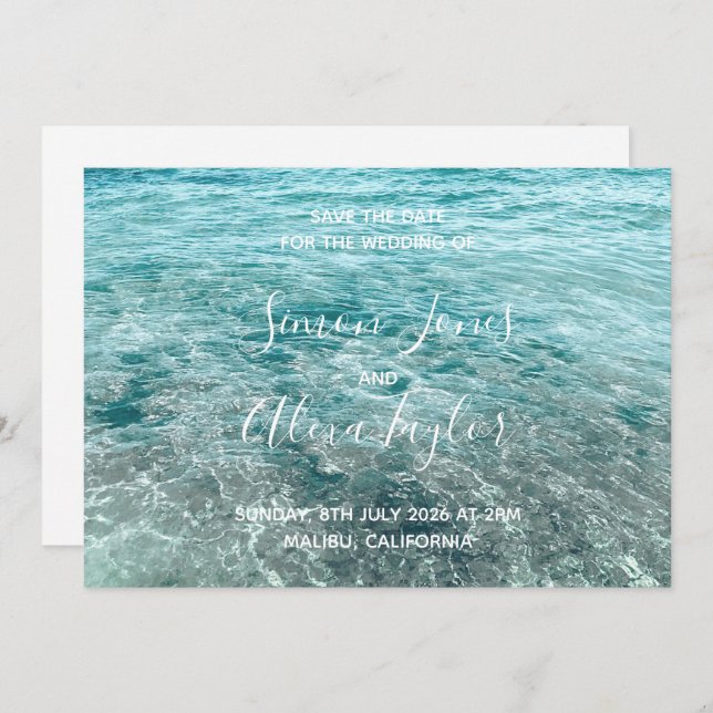 Beach destination wedding save the date (Front/Back)