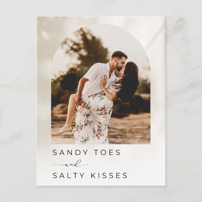 Beach Destination Wedding Save the Date Announcement Postcard (Front)