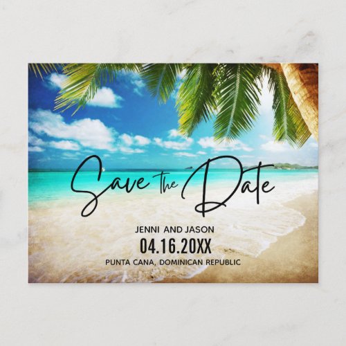 Beach Destination Wedding Save The Date Announcement Postcard