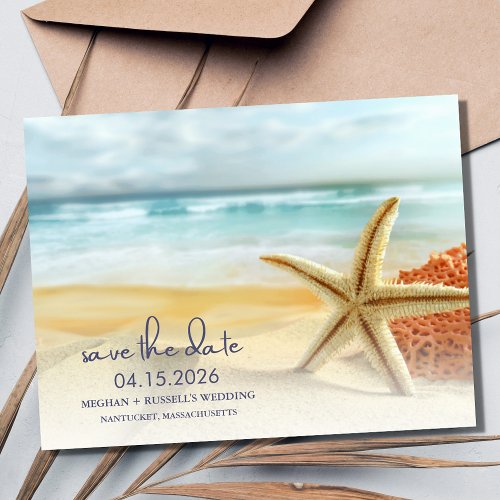 Beach Destination Wedding Save the Date Announcement Postcard