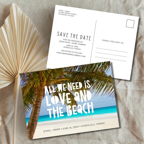 Beach Destination Wedding Save the Date Announcement Postcard