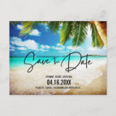 Beach Destination Wedding Save The Date  Announcement Postcard (Front)
